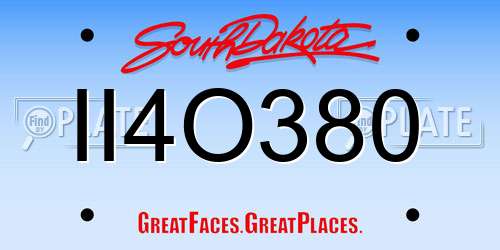 II4O380 South Dakota License Plate