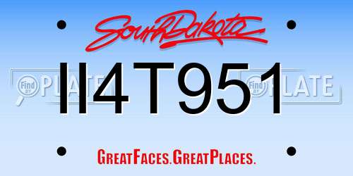 II4T951 South Dakota License Plate