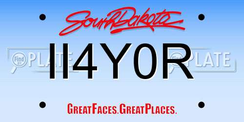II4Y0R South Dakota License Plate