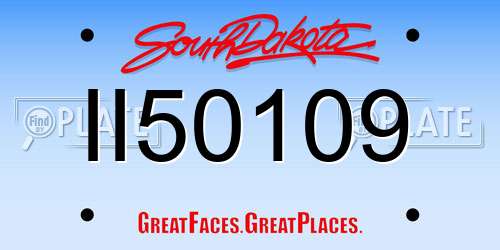 II50109 South Dakota License Plate
