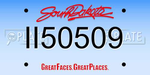 II50509 South Dakota License Plate