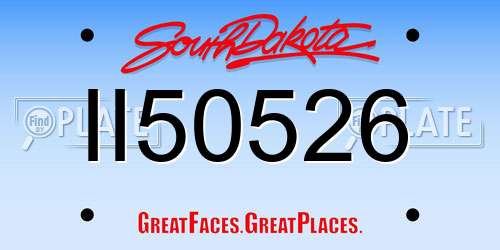 II50526 South Dakota License Plate