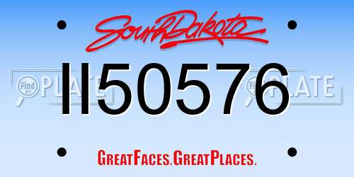 II50576 South Dakota License Plate