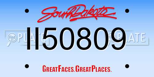 II50809 South Dakota License Plate