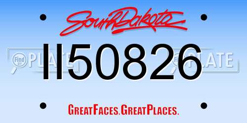 II50826 South Dakota License Plate