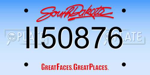II50876 South Dakota License Plate