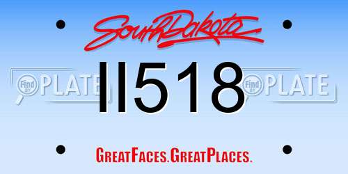 II518 South Dakota License Plate