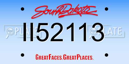 II52113 South Dakota License Plate