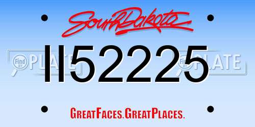 II52225 South Dakota License Plate