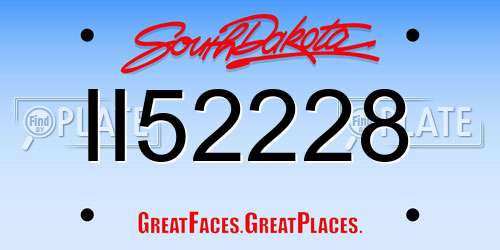 II52228 South Dakota License Plate