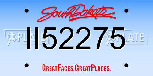 II52275 South Dakota License Plate