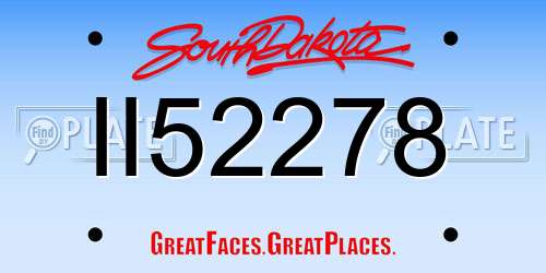 II52278 South Dakota License Plate