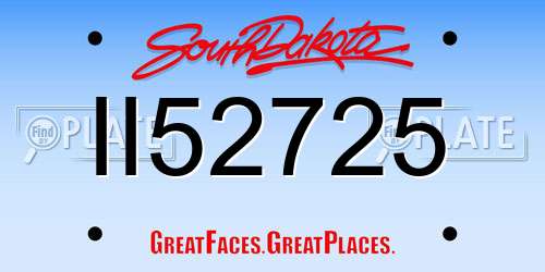 II52725 South Dakota License Plate