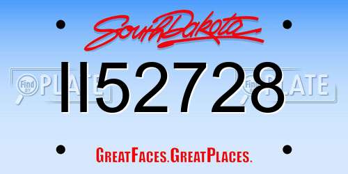 II52728 South Dakota License Plate