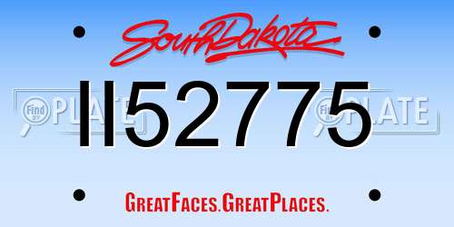 II52775 South Dakota License Plate