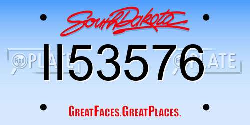 II53576 South Dakota License Plate