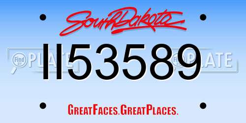 II53589 South Dakota License Plate