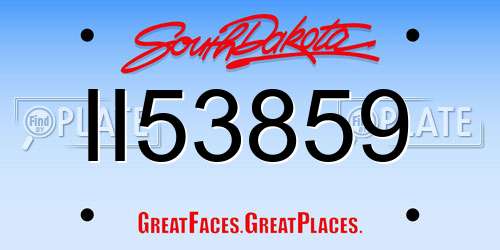 II53859 South Dakota License Plate