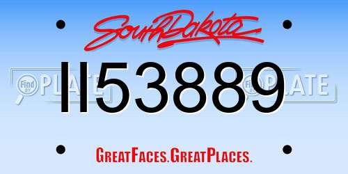II53889 South Dakota License Plate