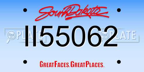 II55062 South Dakota License Plate