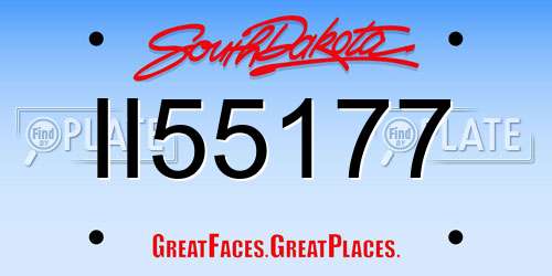 II55177 South Dakota License Plate