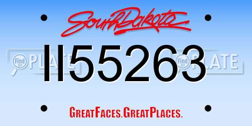 II55263 South Dakota License Plate