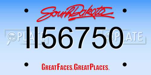 II56750 South Dakota License Plate