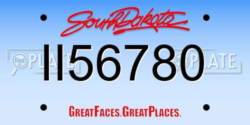 II56780 South Dakota License Plate