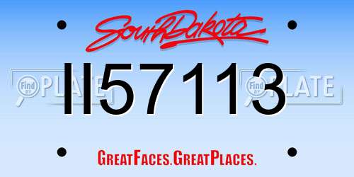 II57113 South Dakota License Plate