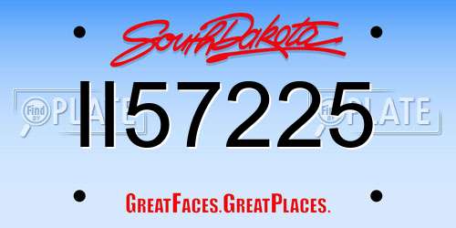 II57225 South Dakota License Plate