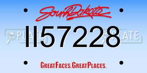 II57228 South Dakota License Plate