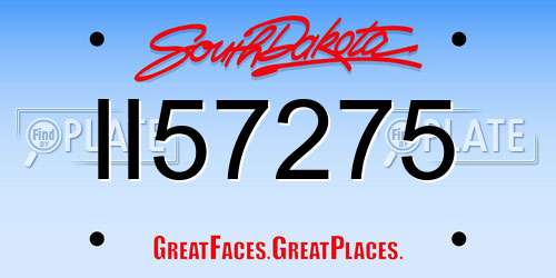 II57275 South Dakota License Plate