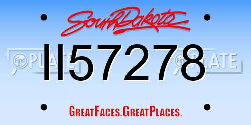 II57278 South Dakota License Plate