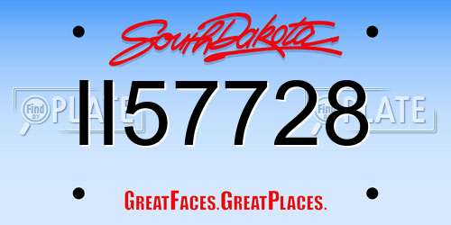II57728 South Dakota License Plate