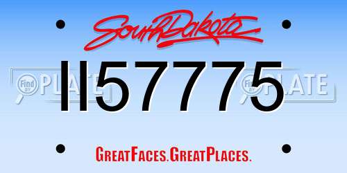II57775 South Dakota License Plate