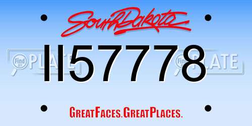 II57778 South Dakota License Plate