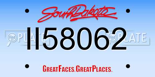 II58062 South Dakota License Plate