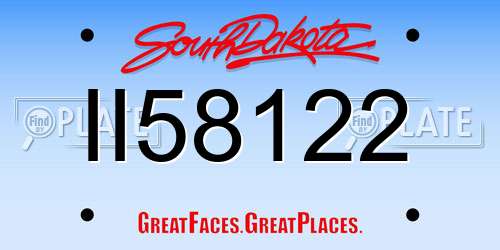II58122 South Dakota License Plate