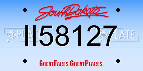 II58127 South Dakota License Plate
