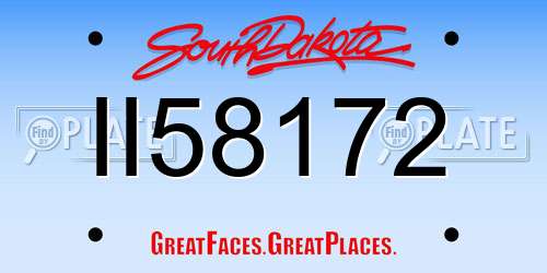 II58172 South Dakota License Plate