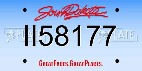 II58177 South Dakota License Plate