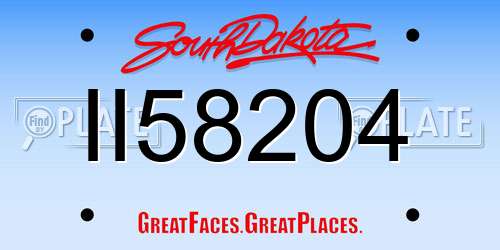 II58204 South Dakota License Plate