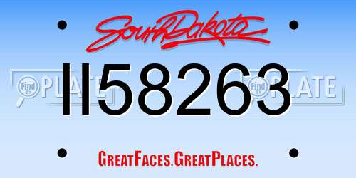 II58263 South Dakota License Plate