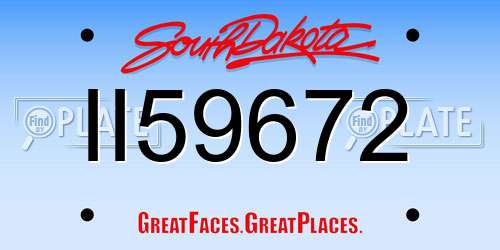 II59672 South Dakota License Plate