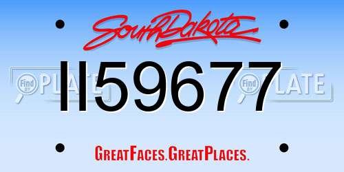 II59677 South Dakota License Plate