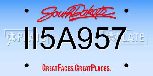 II5A957 South Dakota License Plate