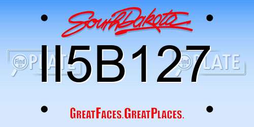 II5B127 South Dakota License Plate