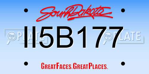 II5B177 South Dakota License Plate
