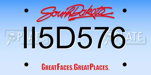 II5D576 South Dakota License Plate