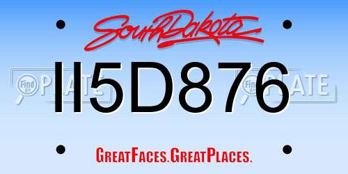 II5D876 South Dakota License Plate